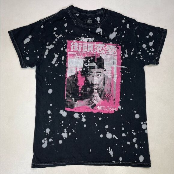 Poetic Justice 2pac Tupac Shakur Movie Graphic T-shirt Women Small Black Tie Dye - Picture 1 of 5